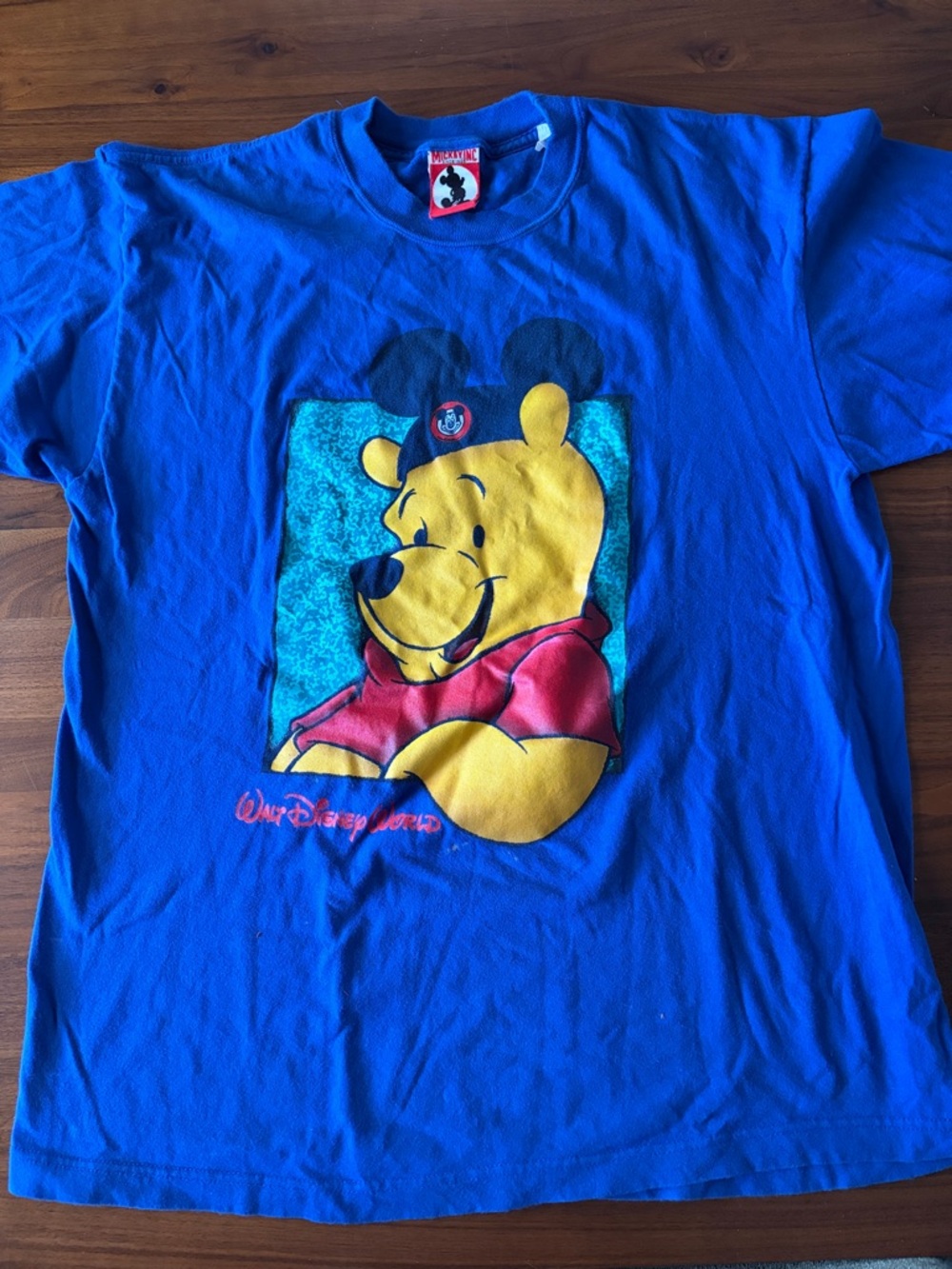 Vintage Mickey Inc Walt Disney World Winnie Pooh Blue T-Shirt Tee | XL